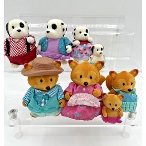 Li'l Woodzeez TippyTail Fox & Woofwinkle Dalmatian Families lot of 8 Figures